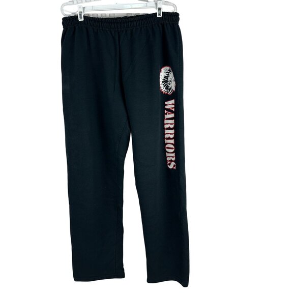 Gildan Heavy Blend Warriors Logo Sweatpants Black Size L Cotton & Polyester - Picture 1 of 6